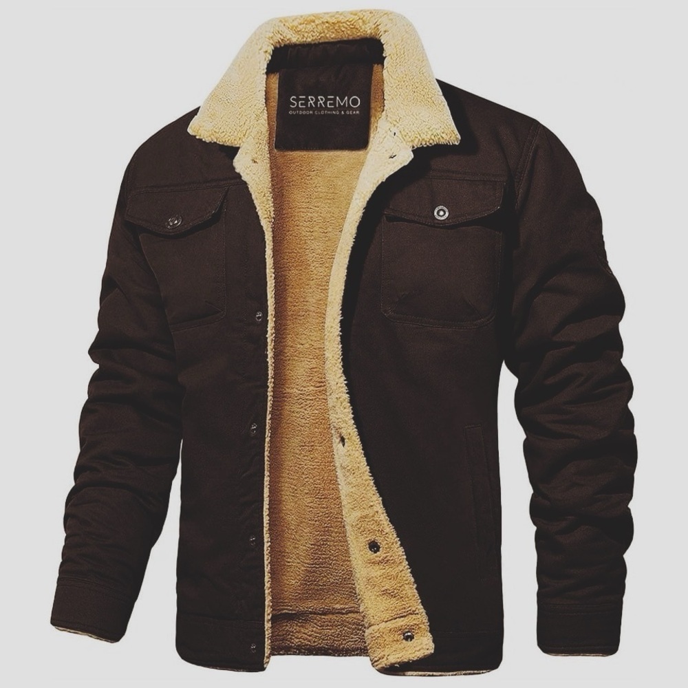 SERREMO Everest Yellow Fleece Lining Black Jacket